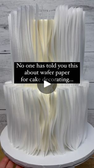 1.9K views · 147 reactions | One common myth about wafer paper in cake decorating is that it can be used interchangeably with edible frosting sheets or rice paper. While they may look similar, wafer paper and frosting sheets have different textures and properties. Wafer paper is typically more delicate and dissolves more easily when in contact with moisture, making it suitable for certain cake decorations. On the other hand, frosting sheets are often used for printing images and can be applied to the cake's surface with a smoother finish. It's essential to understand the differences between these materials to achieve the desired cake decoration results. #CakeDecorating #WeddingCakes #CakeArt #CakeDesign #CakeInspiration #CakeIdeas #CustomCakes #ElegantCakes #SugarFlowers #ButtercreamArt # Wafer Paper Cake Decoration, Wafer Paper Cake, Cream Art, Bridal Shower Cake, Wafer Paper, Common Myths, Elegant Cakes, Paper Cake, Sugar Flowers