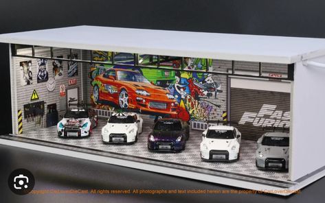 Hot Wheels Diorama Garage, Hot Wheels Garage Diy, Diaroma Ideas, Mini Garage, 3d Printer Art, Garage Diorama, Mini Deck, Hot Wheels Cars Toys, Model Cars Building