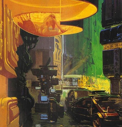 Syd Mead - Blade Runner Concept art 70s Sci Fi Fashion, Syd Mead, 70s Sci Fi Art, Cyberpunk Art, Mead, Retro Futurism, Blade Runner, Sci Fi Art, Cultura Pop