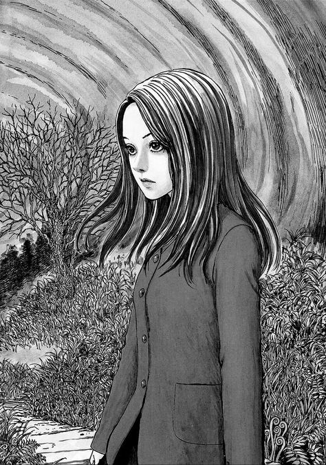 Junji Ito, Anime Monochrome, How I Feel, A Girl, Manga Anime, Hair, Anime