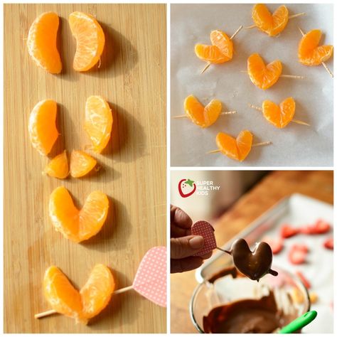 Naturally Sweet Cuties Treat Instead of Candy Healthy Desserts For Kids, Valentines Snacks, Healthy Valentines, Super Healthy Kids, Decorações Com Comidas, Valentines Day Food, Easy Food Art, Remodeling Kitchen, Ideas Minecraft