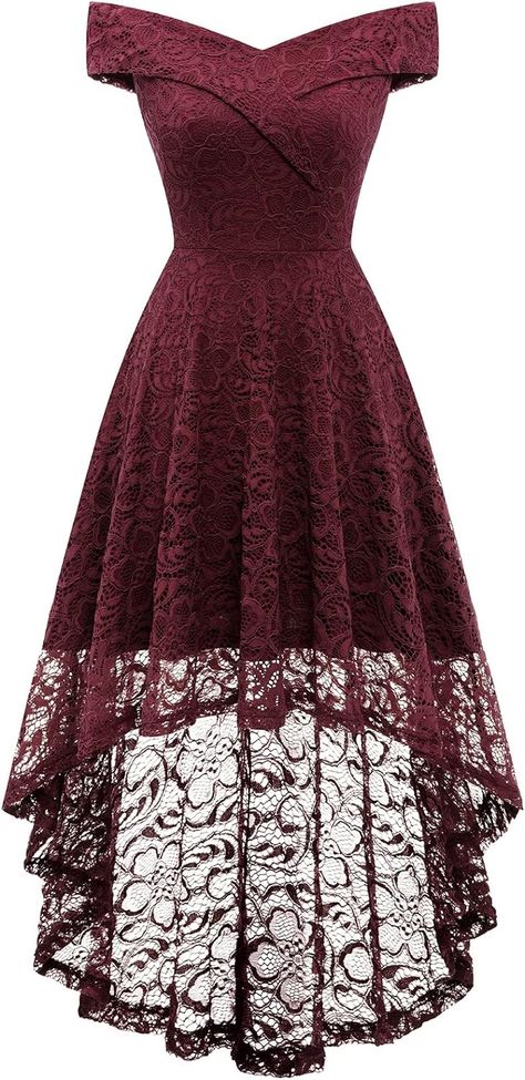 Off Shoulder Lace Dress, Dark Red Dresses, Best Wedding Guest Dresses, Fall Wedding Guest Dress, Semi Formal Dresses, Floral Lace Dress, Formal Dresses For Women, Hoco Dresses, Elegant Floral