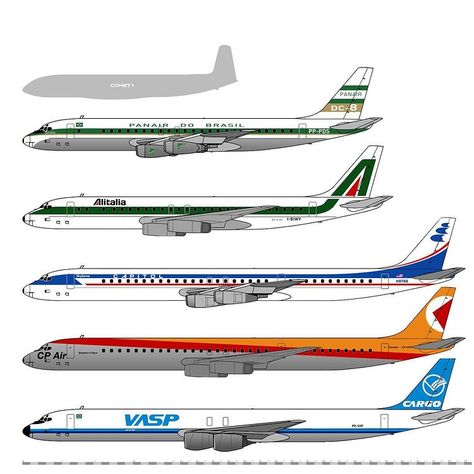 The Douglas DC-8 family, compared to the original Comet. Soon on my new “Quadjets” book. #douglasdc8 | Instagram Douglas Dc 8, The Original, Aircraft, Collage, The Originals, Pins, On Instagram, Quick Saves, Instagram