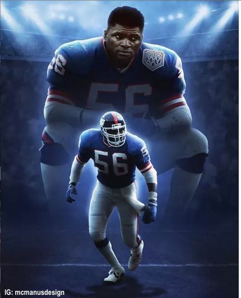 Lawrence Taylor, NY Giants Funny Nfl Memes, Fantasy Team Names, Funny Nfl, Electric Football, Ny Giants Football, Nfl Art, Lawrence Taylor, Dallas Cowboys Football Team, Barry Sanders