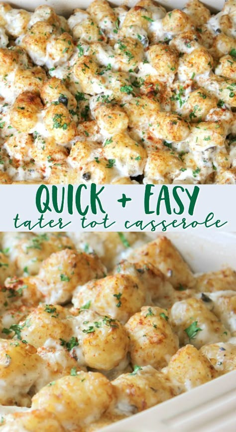 Easy Tater Tot Casserole, Easy Tater Tots, Tater Tot Casserole Recipe, Tater Tot Recipes, Tater Tot Casserole Recipes, Tot Casserole, Easy Turkey, Tater Tot Casserole, Tater Tots