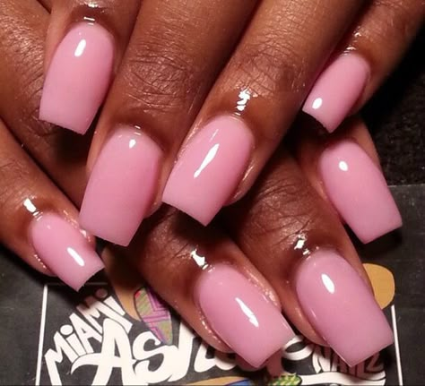 Perfect Square Nails, Pink Sheer Nails, Short Square Pink Nails, Pinky Nude Nails, Nail Designs Natural, Pink Powder Nails, Nude Pink Nails, Plain Acrylic Nails, Brown Hands