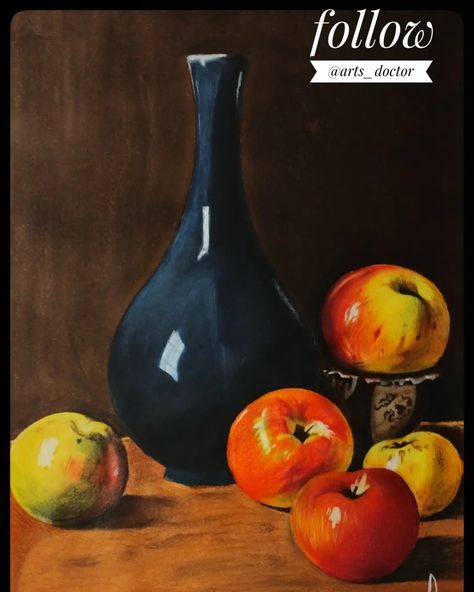 Soft pastel art Soft Pastel Still Life, Pastel Still Life, Soft Pastel Art, 3d Art Drawing, Oil Pastel Paintings, Painting Still Life, Still Life Art, Fruit Art, Pastel Art