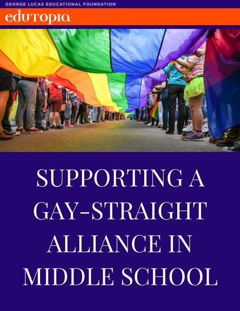 A GSA club in middle school can provide a safe, supportive space for students at a critical point in their lives. #CultofPedagogyPin Gsa Club Ideas Middle School, Gsa Club Ideas, Support Group Activities, Education Leadership, Lgbt Support, Cult Of Pedagogy, Education Games, Physical Education Games, School Dropout