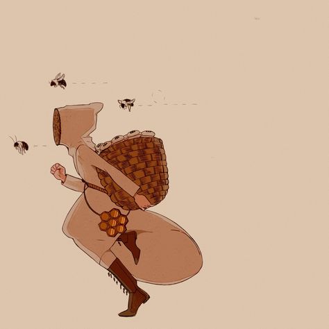 Bear Character Design, Animation Drawing Sketches, Bear Character, Bee Keeper, Whimsical Halloween, Plague Doctor, Bee Art, Animated Drawings, Dnd Characters