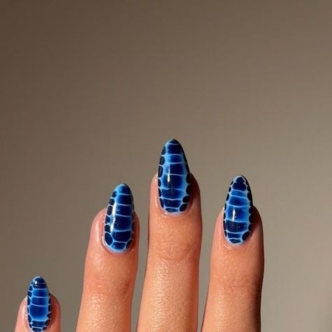 Kristin Kuyper 🤍 on Instagram: "💙💙💙 • @gelcare.official  Cornflower Blue Club Navy Blooming Gel • • • #nails #nailart #nailinspo #gelnails #bluenails #bloominggel #nailvideos #nailtutorial" Nail Blooming Gel Ideas, Nail Ideas With Blooming Gel, Blue Inspired Nails, Blooming Gel Ideas, Blue Blooming Gel Nails, Detroit Lions Nails, Blue Pattern Nails, Blue Chrome Nails Short, Navy Blue And Pink Nails