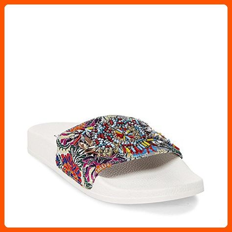 Steve Madden Women's Sparkly Slide Sandal, White/Multi, 8 M US - All about women (*Amazon Partner-Link) Sparkly Sandals, About Women, Home Essentials, For The Home, Household Items, Slide Sandals, Slip On Sandal, Birkenstock, Steve Madden