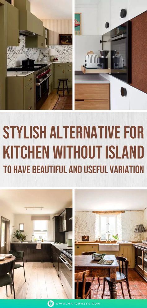 Stylish Alternative For Kitchen Without Island To Have Beautiful And Useful Variation - Matchness.com Alternative To Kitchen Island, Kitchen Remodel Without Island, No Island Kitchen Ideas, Small Kitchen Without Island, Large Kitchen No Island, Kitchen Without Island Ideas, Large Kitchen Island Without Sink, Kitchen Without An Island, Kitchen Island No Sink No Stove