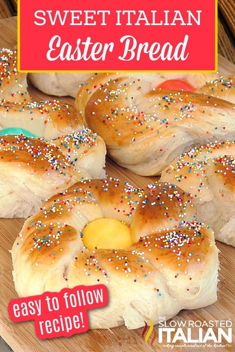 Italian Easter Recipes, Italian Easter Bread, Easter Bread Recipe, Slow Roasted Italian, Italian Easter, The Slow Roasted Italian, Bread Easy, Easter Desserts Recipes, Easter Bread