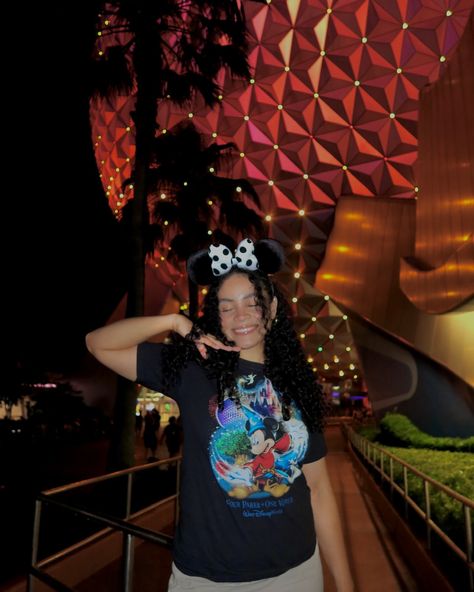 a moment for the epcot ball at night ✨🩵🩷🌐 Disney Epcot Photo Ideas, Epcot Photo Ideas, Universal Outfits, Park Fits, Epcot Ball, What To Wear To Disney, Disney Poses, Disney Eras, Disney Outfits Women