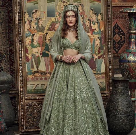 Green with glee, a guide to different types of green lehengas you can flaunt at… Green Lehengas, Payal Keyal, Lehenga Inspiration, Soft Sage Green, Indian Outfits Lehenga, Wedding Lehenga Designs, Designer Lehengas, Indian Bridal Lehenga, Green Lehenga