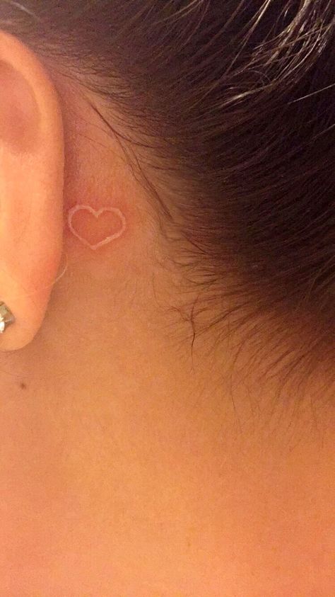 Obsessed with tiny tattoos especially white ink and behind the ear❤️ #tinytattoo Tatoos Behind The Ear, White Tattoos, White Ink Tattoo, Black Tattoo, White Tattoo, Skin Art, Tiny Tattoos, White Ink, Ear Tattoo