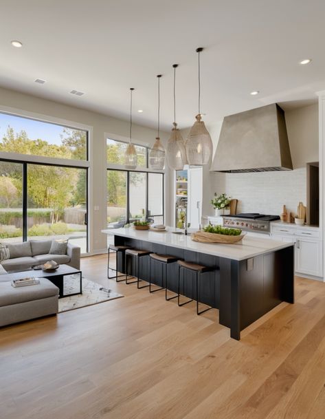 51 Open Kitchen Remodel Ideas 2025: Sustainable Materials and Sleek Finishes Open Kitchen Ideas Modern, Open Kitchen Remodel, Half Open Kitchen, Open Kitchen Plan, Open Kitchen Ideas, Open Kitchen Design Ideas, Modern Open Kitchen, Kitchen 2025, Kitchen Open Concept