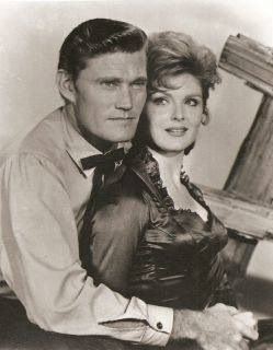 Chuck Connors and Patricia Blair Patricia Blair, Chuck Connors, Johnny Crawford, Tv Dads, The Rifleman, Cowboy Pictures, Game Shows, Tv Photo, Daniel Boone