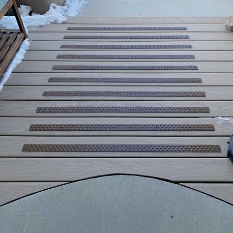 deck-treads-java-brown-on-trex-ramp-residential-client-handitreads-1200px Wood Ramp Design, Treated Wood Deck, Outdoor Ramp, Deck Step, Composite Wood Deck, Wooden Ramp, Outdoor Decks, Ramp Design, Deck Steps