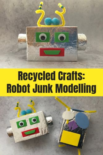 Recycled Crafts: Robot Junk Modelling How to make your own robot out of cereal boxes and other junk destined for the bin #robot #robotcraft #junkmodelling #crafts #junkcrafts Make Your Own Robot, Recycled Crafts Kids Projects, Junk Modelling, Cereal Box Craft, Robot Craft, Recycled Robot, Recycled Crafts Kids, Cereal Boxes, Recycled Projects