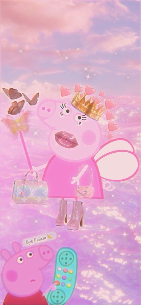 Wallpaper Cute Cartoon, Peppa Pig Wallpaper, Pig Wallpaper, Wallpaper Cute, Iphone Aesthetic, Peppa Pig, Cute Cartoon, Iphone