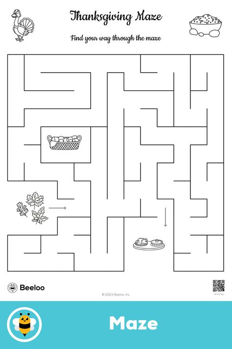 Easy thanksgiving-themed maze for kids ages 4 and up Turkey Maze, Maze For Kids, Printable Mazes, Crafts And Activities For Kids, Mazes For Kids, Thanksgiving Theme, Thanksgiving Printables, Thanksgiving Kids, Easy Thanksgiving