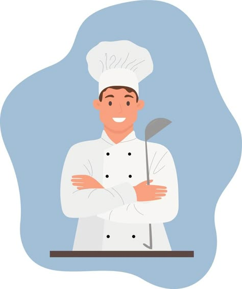 A restaurant chef in a white uniform prepares food in the kitchen. A professional chef is preparing in the kitchen. International Chef's Day poster design illustration, Chef's Day celebration. Chef Drawing, Chef Illustration, Chef Vector, Restaurant Illustration, Chef Images, Chef Pictures, Poster Design Illustration, Chef Cartoon, Cook Pictures