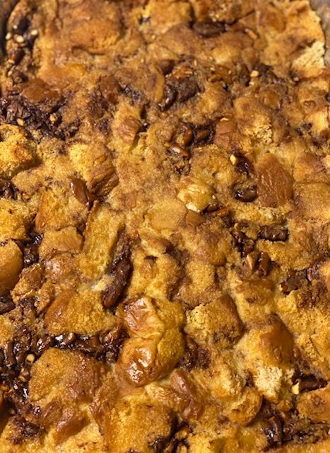 Pretzel Bread Pudding, Smoked Chocolate, Green Chile Enchilada Sauce, Smoked Chili, Pretzel Bread, Chocolate Covered Pretzel, Hawaiian Sweet Rolls, Ground Italian Sausage, Bread Pudding Recipe