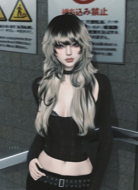 Cat Hairstyles, Egirl Hair, Sims 4 Cc Goth, Venus Of Willendorf, Maxis Match Cc, Mod Hair, Cc Folder, Pelo Sims, Tumblr Sims 4