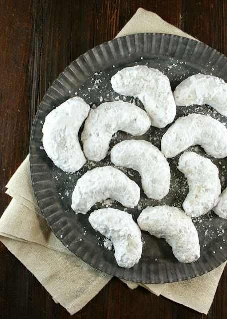 Authentic Suburban Gourmet: Almond Crescent Cookies | Secret Recipe Club Almond Moon Cookies, Crescent Moon Cookies, Almond Crescent Cookies, Crescent Cookies, Moon Cookies, Food Club, Secret Recipe, Almond Recipes, Cookies Recipes