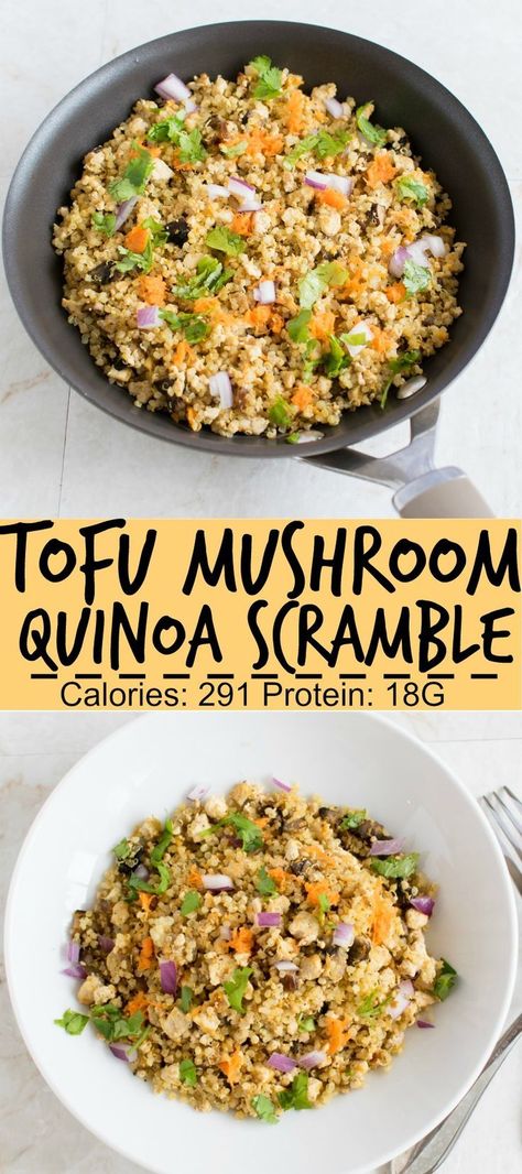 Tofu Mushroom, Mushroom Quinoa, Healthy Quinoa, Quinoa Protein, Quinoa Healthy, Eat Salad, Healthy Protein, Quinoa Recipes, Tofu Recipes