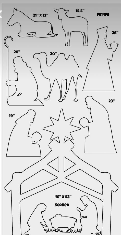 Cardboard Christmas Decorations Diy, Navity Scene Ideas Diy, Nativity Scene Cutouts Free Printable, Nativity Templates Free Printable, Life Size Nativity Scene Diy, Diy Manger Nativity Simple, Nativity Silhouette Free Printable, Wood Nativity Diy, Diy Manger Nativity