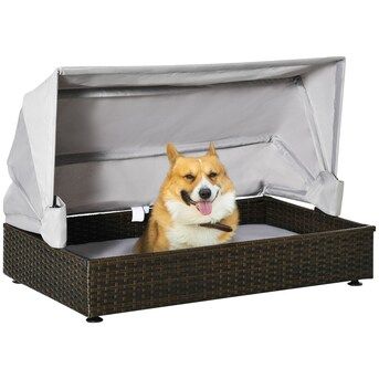 Mondawe Rectangular Gray Polyester Outdoor Dog Bed (Small) in the Pet Beds department at Lowes.com Dog Bed Elevated, Cat House Indoor, Wicker Dog Bed, Cat Houses Indoor, Outdoor Dog Bed, Pet Sofa Bed, Pet Sofa, Dog Beds For Small Dogs, Medium Sized Dogs