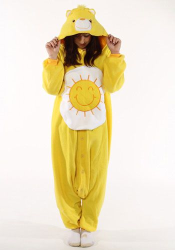 Care Bear Onesie, Care Bears Funshine Bear, Care Bears Halloween Costume, 90s Fancy Dress, 80s Fancy Dress, Animal Onesies, Funshine Bear, Classic Halloween Costumes, Onesie Costumes