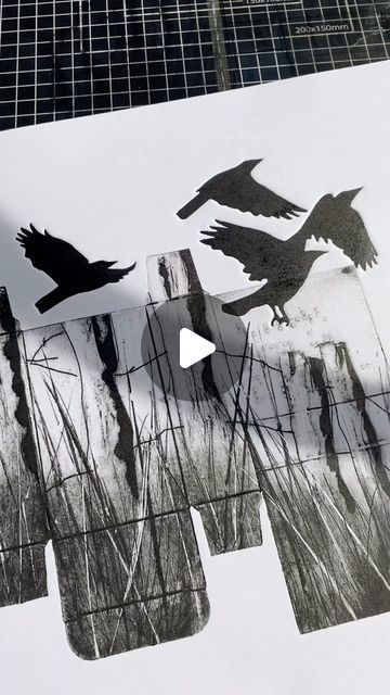 Jenny Mccabe Collagraph, Tetrapak Printmaking, Jenny Mccabe, Collagraph Printmaking, Copper Plates, Box Construction, The Crows, Tetra Pak, The Werewolf