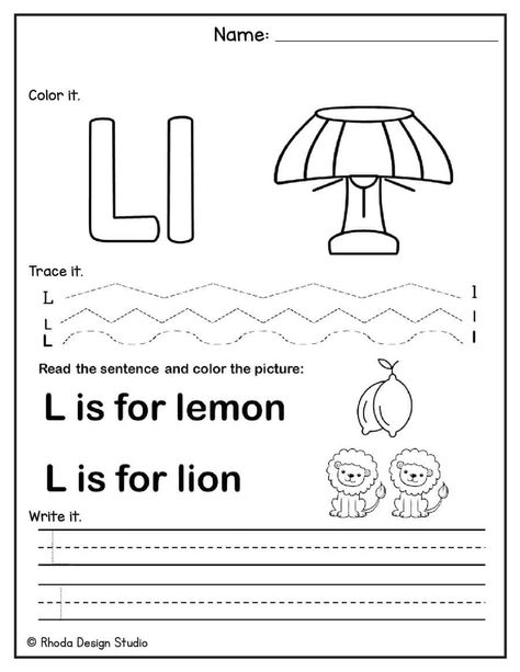 Letter L Coloring Pages, L Activities, L Coloring Pages, L Is For Lion, Worksheets For Preschoolers, Alphabet Activity, Activities Preschool, Letter L, Alphabet Worksheets