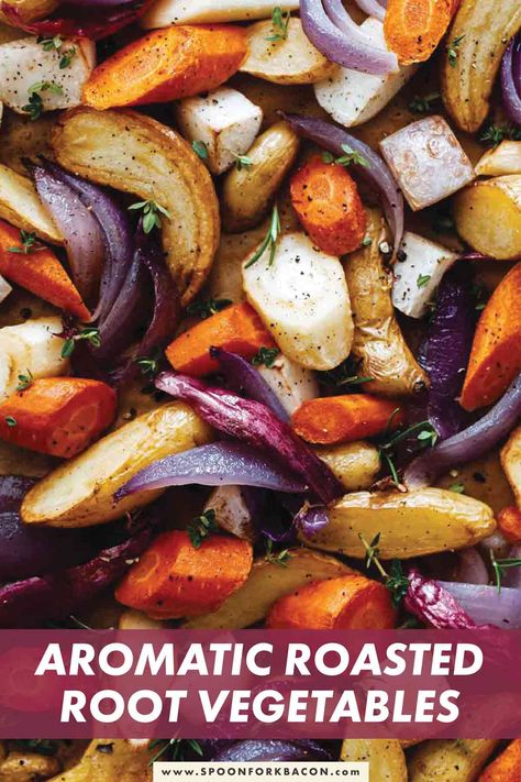 Root Vegetables Recipes, Spoon Fork Bacon, Bon Apetit, Roasted Vegetable Recipes, Roasted Root Vegetables, Spoon Fork, Thanksgiving Side Dishes, Root Vegetables, Vegetable Sides