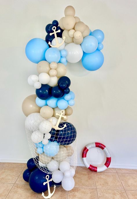 Sailor Themed Birthday Party, Ahoy It's A Boy Baby Shower Ideas, Sailing Decorations, Ahoy Its A Boy Baby Shower Ideas, Sailor Birthday Party, Nautical Baby Shower Ideas, Sailor Baby Shower Theme, Nautical Birthday Decorations, Nautical Party Decor