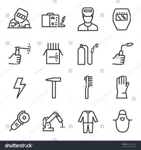 Welding a set of icons in a linear style. Tools and work with welding equipment. Line with editable stroke #Ad , #Affiliate, #linear#style#Tools#Welding Welding Drawings Easy, Welding Drawings, Welder Tattoo, Welding Tattoo, Welding Logo, Welding Hats, Family Quilt, Letter Logo Inspiration, Welding Design