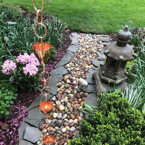 10 Dry Creek Bed Landscaping Ideas Dry Creek Bed For Drainage, Creek Bed Landscaping, Stream Landscaping, Bed Landscaping Ideas, Boulder Landscape, Southwest Landscaping, Dry Stream, Waterfall Landscaping, Backyard Drainage