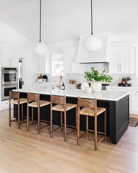 Portfolio (Title) Pull Out Kitchen Cabinet, Leclair Decor, Black Island, Black Kitchen Island, Coach House, Kitchen Island Design, Kitchen Inspiration Design, House Kitchen, Black Kitchens