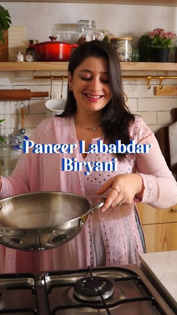 Natasha Gandhi on Instagram: "Paneer Lababdar Biryani 😍🔥 This long weekend gear up to book a delicious feast for your loved ones and what’s better than Biryani ! This is a delicious, and wholesome recipe and you must definitely try it. I am using the @borosilandyou Borosil Tri-Ply Kadhai to cook this. It helps distribute heat evenly, doesn’t react with food, doesn’t discolour and is perfect for making all your meals The full recipe is pinned Do give it a try and share ♥️ #biryani #paneer #veg #vegetarian #recipe #local #cookware #kitchen #india #indian #masterchef #cooking" Veg Paneer Biryani, Paneer Lababdar Recipe, Biryani Recipe Vegetarian, Paneer Recipes Indian, Paneer Biryani Recipe, Veg Biryani Recipe, Paneer Lababdar, Paneer Biryani, Veg Biryani