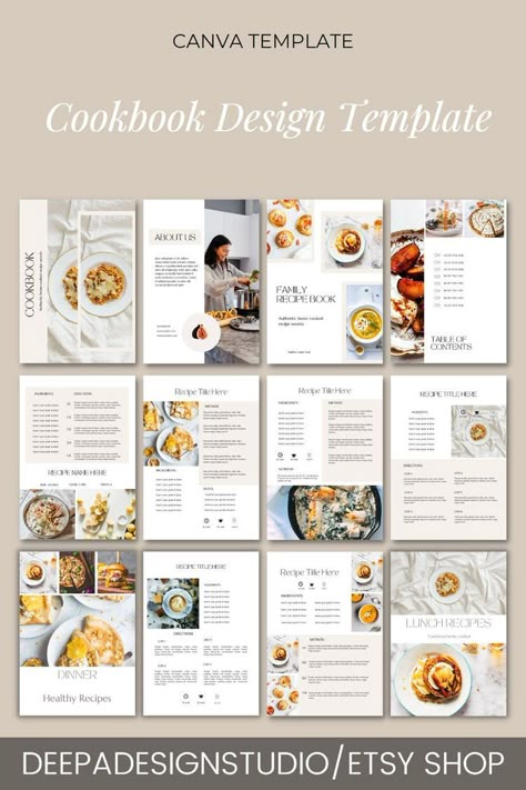 Canva Recipe Book, Cook Book Design Layout, Recipe Design Graphic, Cook Book Design Diy, Recipe Book Design Diy, Book Content Design, Cooking Book Design, Recipe Book Layout, Cookbook Design Layout