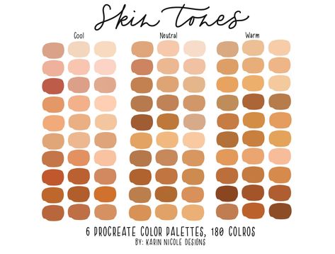 Skin Palette, Procreate Color Palette, Color Palette Challenge, Procreate Ipad Art, Skin Color Palette, Palette Art, Colors For Skin Tone, Illustration Photo, Plakat Design