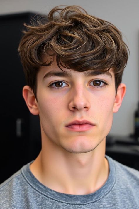 Dark Ash Brown Haircut with Curly Crop, Modern Men Hairstyle, men haircut Brown Haircut, Male Haircut, Dark Ash Brown, Blonde Fringe, Curly Crop, Wedding Color Schemes Spring, Classic Taper, Hairstyle Men, Beach Wedding Colors