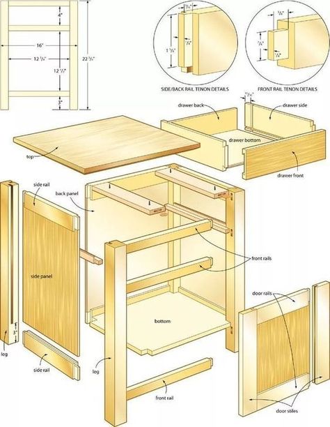 Woodworking Made Easy Bedside Table Plans, Sketchup Woodworking Plans, Sketchup Woodworking, Woodworking Plans Patterns, Wood Furniture Plans, Wood Project Ideas, Woodworking Projects Furniture, Bedside Table Design, Diy Nightstand