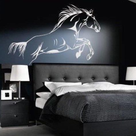 horse design over bed. I don't know about over the bed but maybe another room possibly Girls Unicorn Bedroom Ideas, Equestrian Bedroom, Horse Themed Bedrooms, Horse Bedroom, Horse Room, Unicorn Bedroom, Purple Bedrooms, Bedroom Remodel