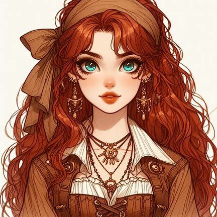 alosa kalligan fanart Alosa Kalligan, Pirate Queen, Pirate King, The Pirate King, Book Characters, Ariel, Anime Drawings, Curly Hair, Curly Hair Styles