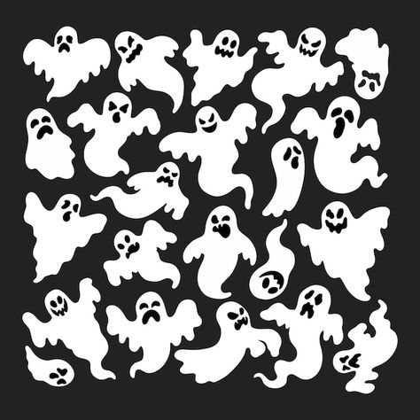 Vector set of cloth ghosts flying phanto... | Premium Vector #Freepik #vector Flying Ghost Drawing, Ghosts Cartoon, Flying Ghost, Ghost Graphic, Ghost Drawing, Ghost Cartoon, Doodle Cartoon, Fantasy Collection, Library Displays