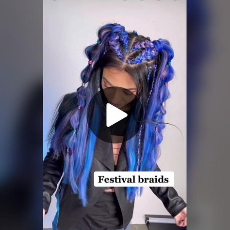 TikTok · Every Little Strand Rave Hairstyles Braids, Hairstyles Festival, Punk Braids, Rave Hairstyles, Festival Hairstyles, Festival Braids, Space Buns, Festival Hair, Rave Festival